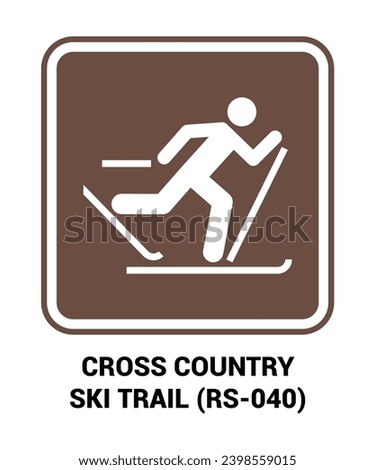 Cross country ski trail vector sign, Motorist Services and Recreation Signs