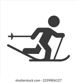 Cross country skier vector icon