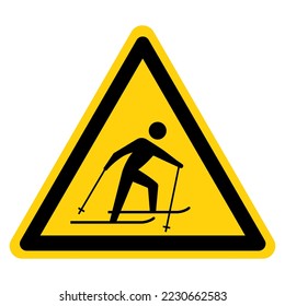 Cross Country Skiing Symbol Sign, Vector Illustration, Isolate On White Background Label .EPS10