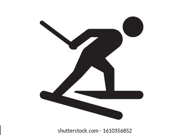 cross country skiing vector icon design on white background 