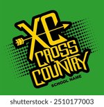 cross country team design with arrow for school, college or league sports