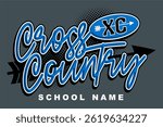 cross country team design with arrow for school, college or league sports