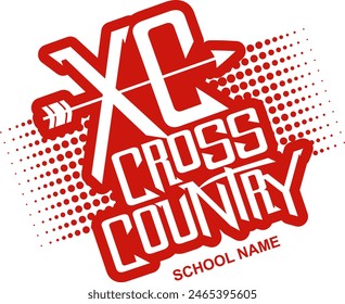 cross country team design with arrow for school, college or league sports