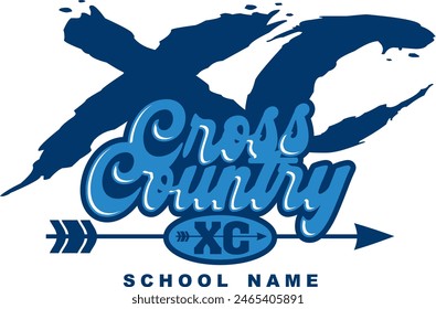 diseño de equipo de cross country con flecha para deportes escolares, universitarios o de liga