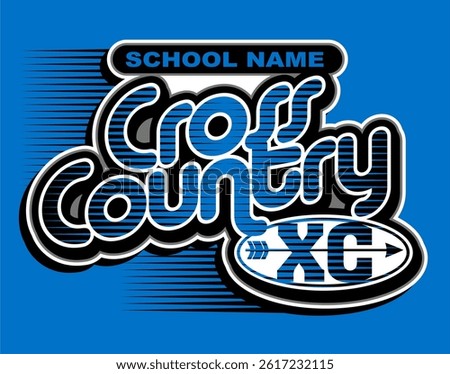 cross country team design with arrow for school, college or league sports