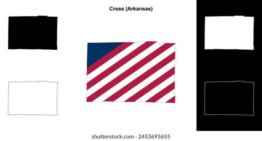 Cross County (Arkansas) outline map set