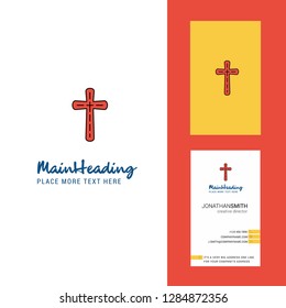 Cross  Creative Logo and business card. vertical Design Vector