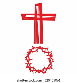 Cross and crown of thorns