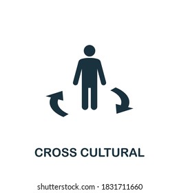 Cross Cultural icon. Creative element sign from life skills collection. Monochrome Cross Cultural icon for templates, infographics and more.