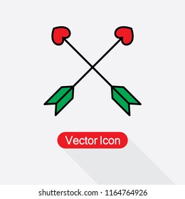 Cross Cupid Arrow Icon Vector Illustration Eps10