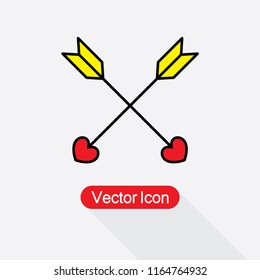 Cross Cupid Arrow Icon Vector Illustration Eps10