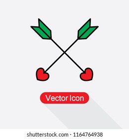 Cross Cupid Arrow Icon Vector Illustration Eps10