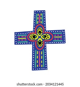 Cross, decorated with patterns. Illustration for the design of the Day of the Dead, Halloween