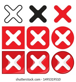 
Cross / Delete, the cross sign logo with nine types from simple flat to shadow effects that can be used for building web, desktop and cellular programs
