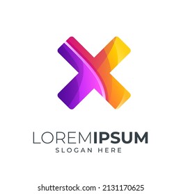 cross design gradient color combination purple and orange can be use for icon, logo, or landing page illustration