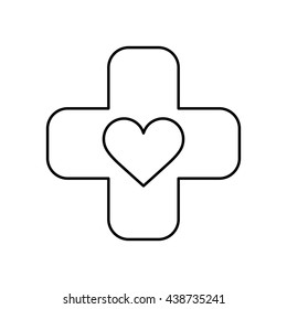  cross design. medical care concept. silhouette illustration. ve