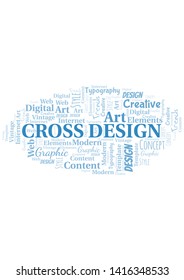 Cross Design word cloud. Wordcloud made with text only.