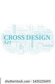 Cross Design word cloud. Wordcloud made with text only.