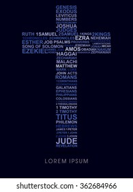 Cross, designed using bible words genesis to revelation graphic vector.