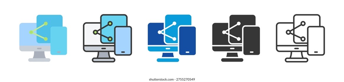 cross device tracking icon set multi style various collection