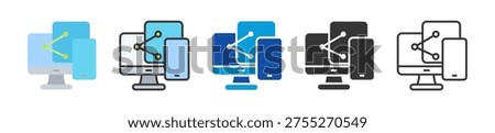 cross device tracking icon set multi style various collection