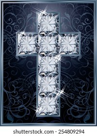 Cross diamonds cover design, vector illustration