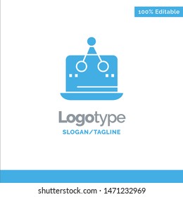 Cross, Digital, Marketing, Measurement, Platform Blue Solid Logo Template. Place for Tagline. Vector Icon Template background