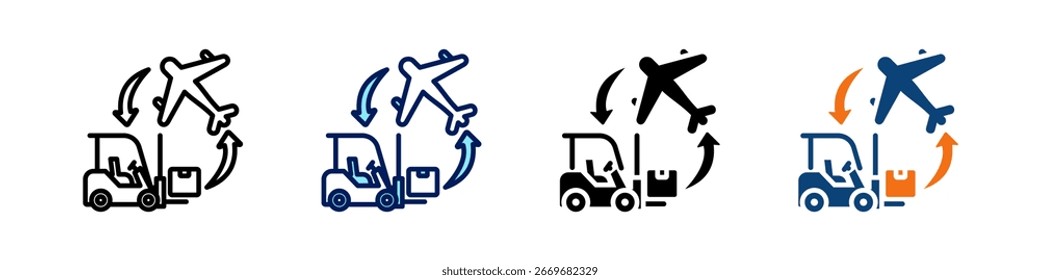 Cross-Docking All In One Icon Multi Styles Vectorsatz