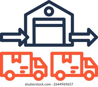 Ilustración vectorial de línea de color de icono de acoplamiento cruzado