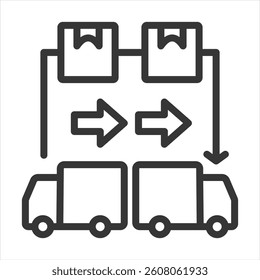 Cross Docking Outline Icon Vector Illustration