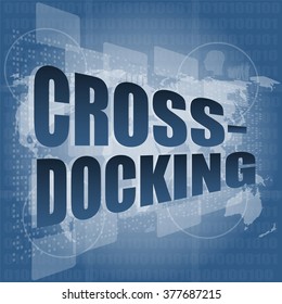 cross docking word on digital touch screen vector illustration