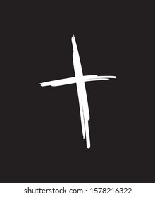 Cross Doodle icon, sketch hand drawn christ religion symbol vector design. Great for mobile app, web design, banner, etc