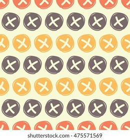 Cross doodle retro seamless background