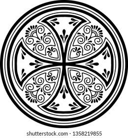 Cross doodle sketch black and white
