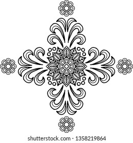 Cross doodle sketch black and white