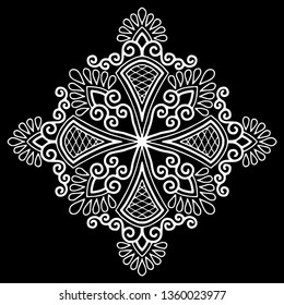 Cross doodle sketch black and white
