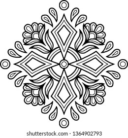 Cross Doodle Sketch Black White Stock Vector (Royalty Free) 1364902793 ...