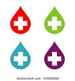 Cross and Drop Water Logo Template Illustration Design. Vector EPS 10.