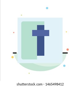 Cross, Easter, Holiday, Sign Abstract Flat Color Icon Template. Vector Icon Template background