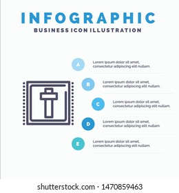 Cross, Easter, Holiday, Sign Line icon with 5 steps presentation infographics Background. Vector Icon Template background