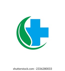 Imagen vectorial del logotipo de la hoja verde cruzada
