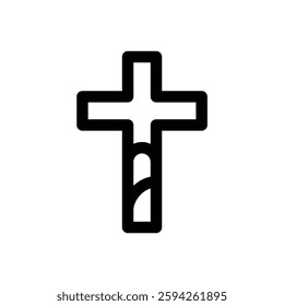 Cross. Editable stroke vector icon.