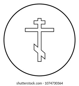 Cross eight-pointed of Greek-Catholic Orthodox icon black color