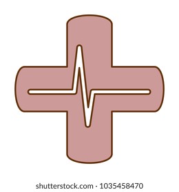 cross with ekg isolated icon