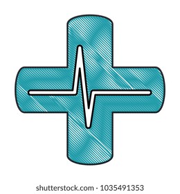cross with ekg isolated icon