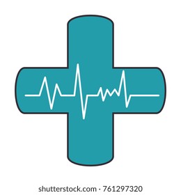 cross with ekg isolated icon