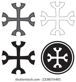 Cross Of Fate, Point Of Horoscope Vector Illustration