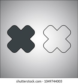 cross fill and outline vector icon