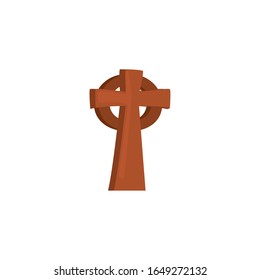 Cross fill style icon design. Saint Patrick's day Ireland celebration fortune Irish natural and lucky theme. Vector illustration.