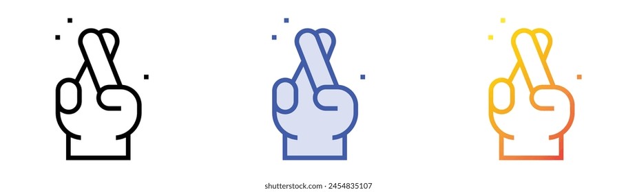 cross fingers icon. Linear, Blue Fill and Gradient Style Design Isolated On White Background